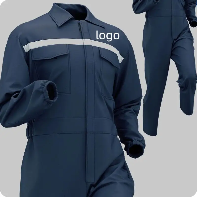 Men'S Jumpsuit Workshop Work Clothes Coveralls Print Logo Customized Personalization Welding Factory Workers Reflective Strip