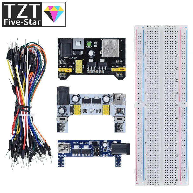 TZT NEW MB-102 MB102 Breadboard 400 830 Point Solderless PCB Bread Board Test Develop DIY for arduino laboratory SYB-830