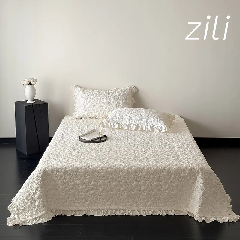 Elegant Cotton Quilt Bedspread Set - Cooling Lightweight 3PC/1PC Summer Quilted Bed Cover Blanket for Bed Decor Comforter