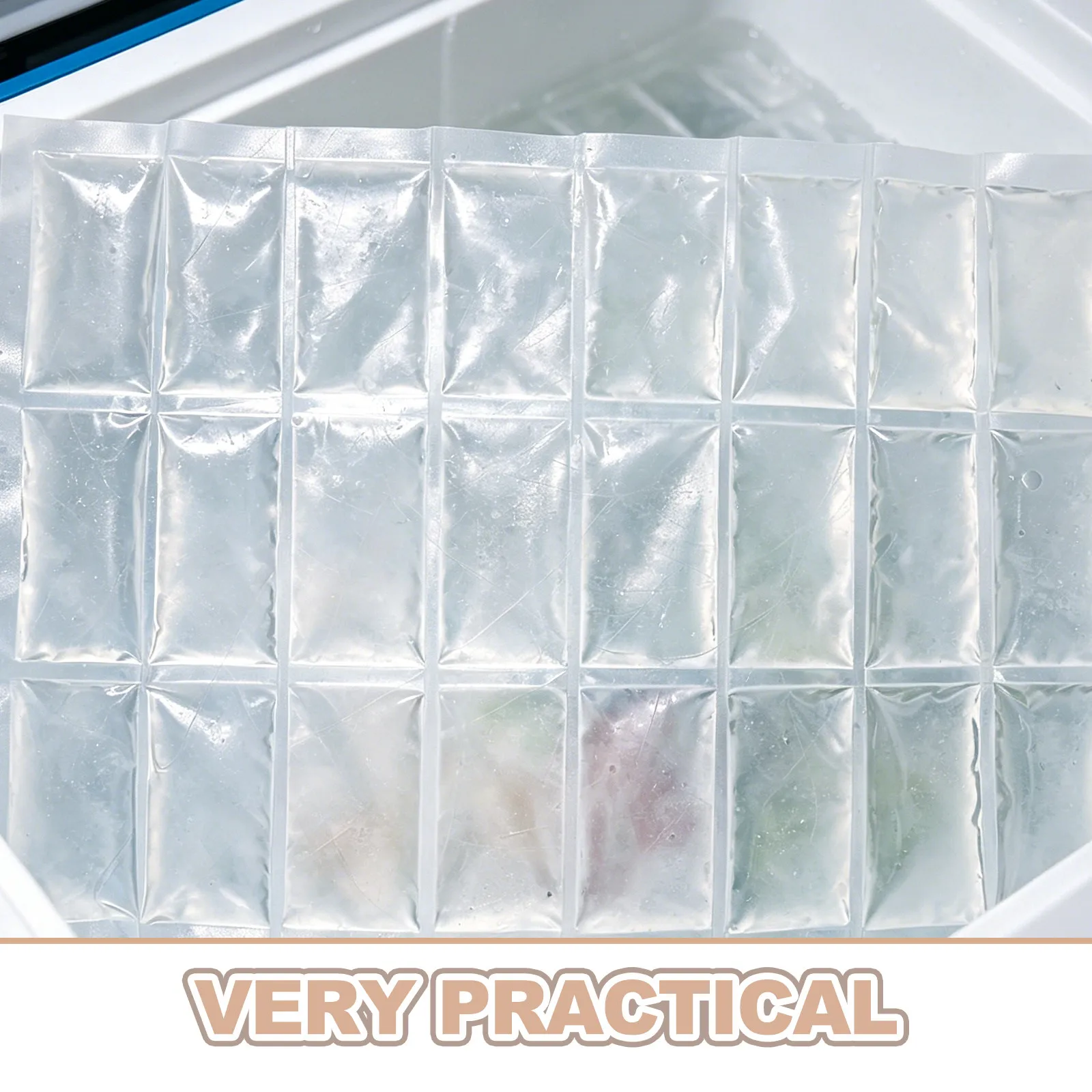 Reusable Ice Pack Grid Gel Sheet Flexible Leakproof Cooling Gel Pack for Lunch Bags Coolers Food Storage Outdoor Use 14.76x10.43