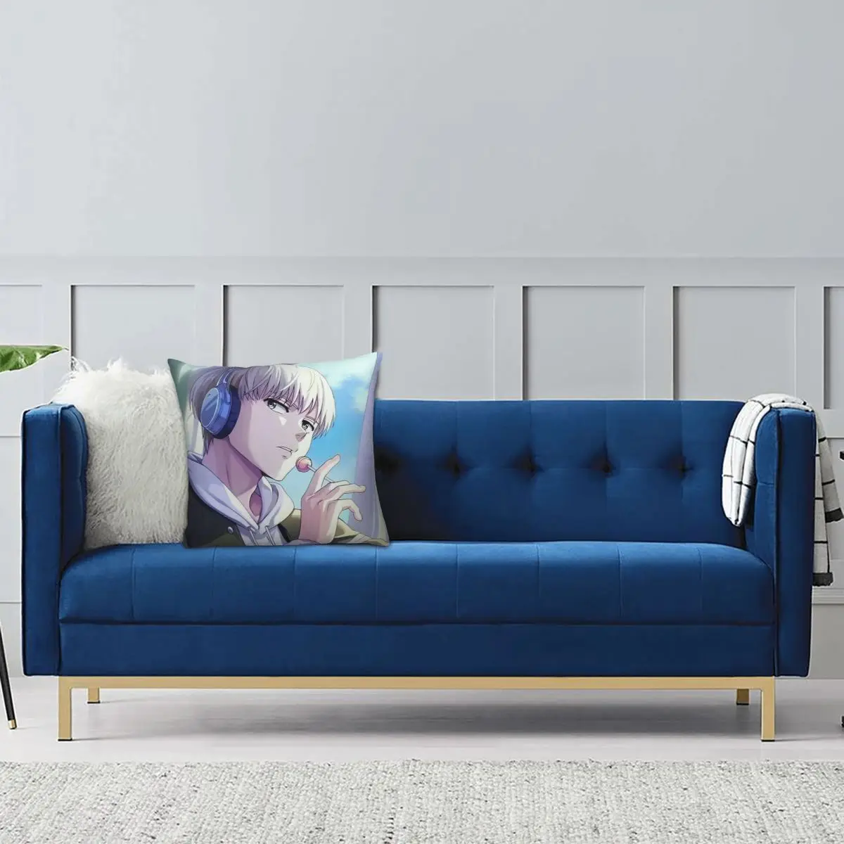 Kaji Ren Anime Wind Breaker Square Pillowcase Pillow Cover Cushion Zip Decorative Comfort Throw Pillow for Home Car