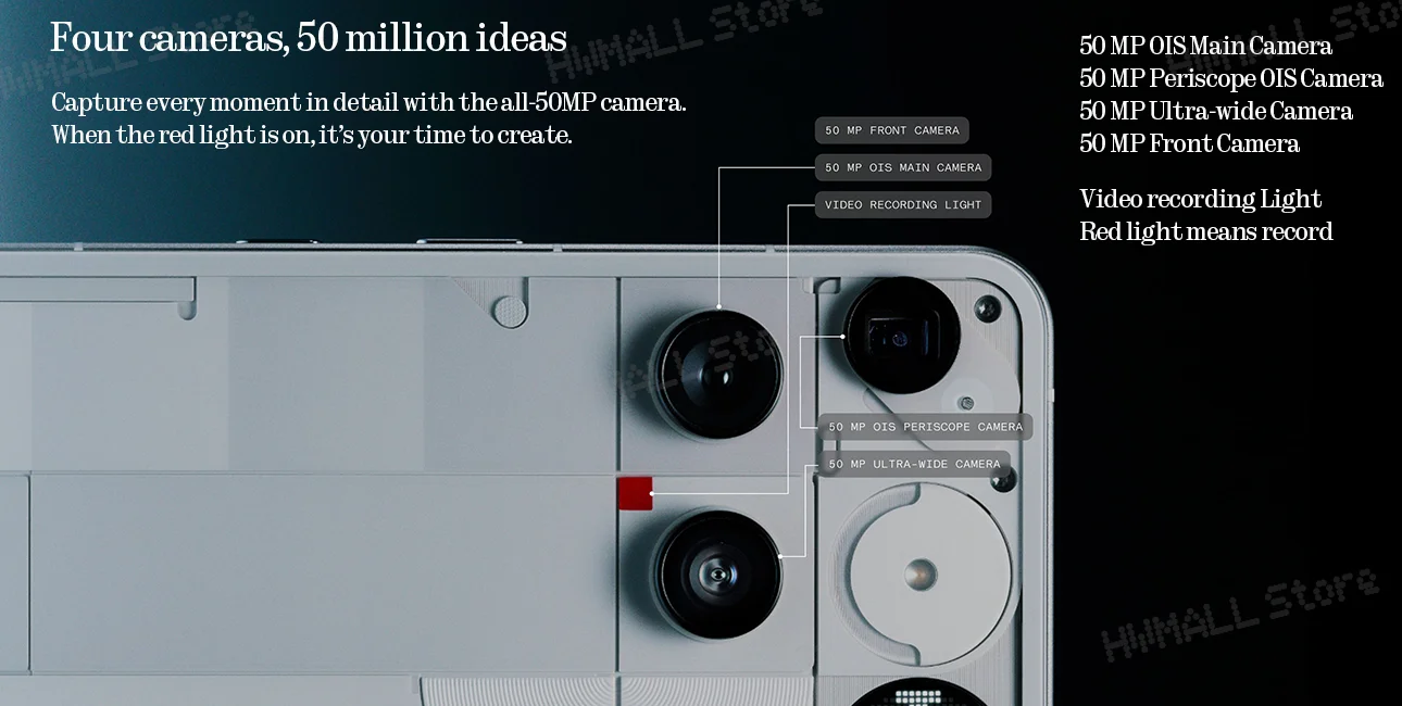 Nothing Phone (3) Smartphone Triple 50Mp Camera 6.67" 120Hz Amoled Display Snapdragon 8S Gen 4 3 Microphones Glyph Array
