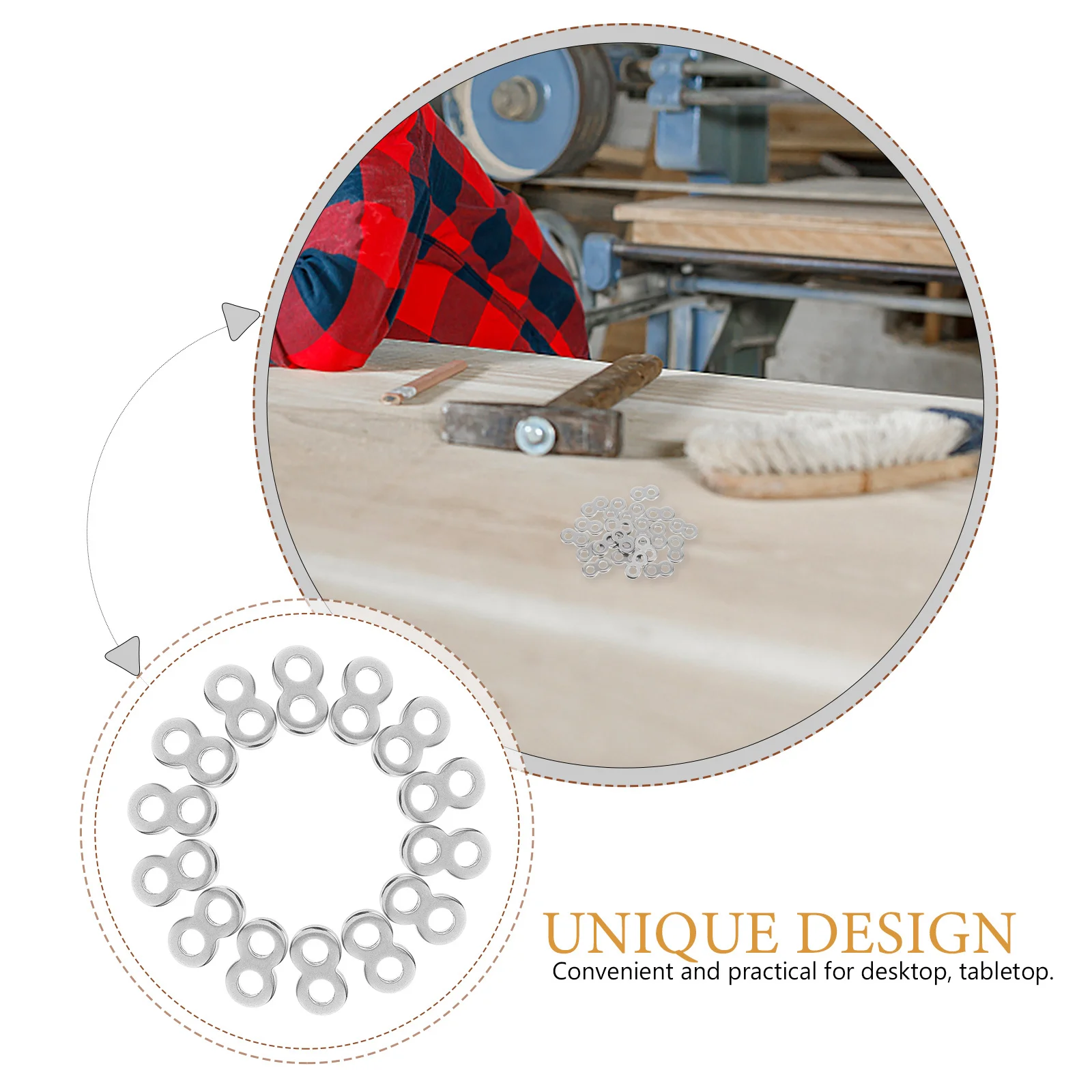 

20Pcs 8 Figure Fastener Strong Metal 8 Shaped Connector for Tabletop Desktop Fastening Reliable Stainless Steel Design