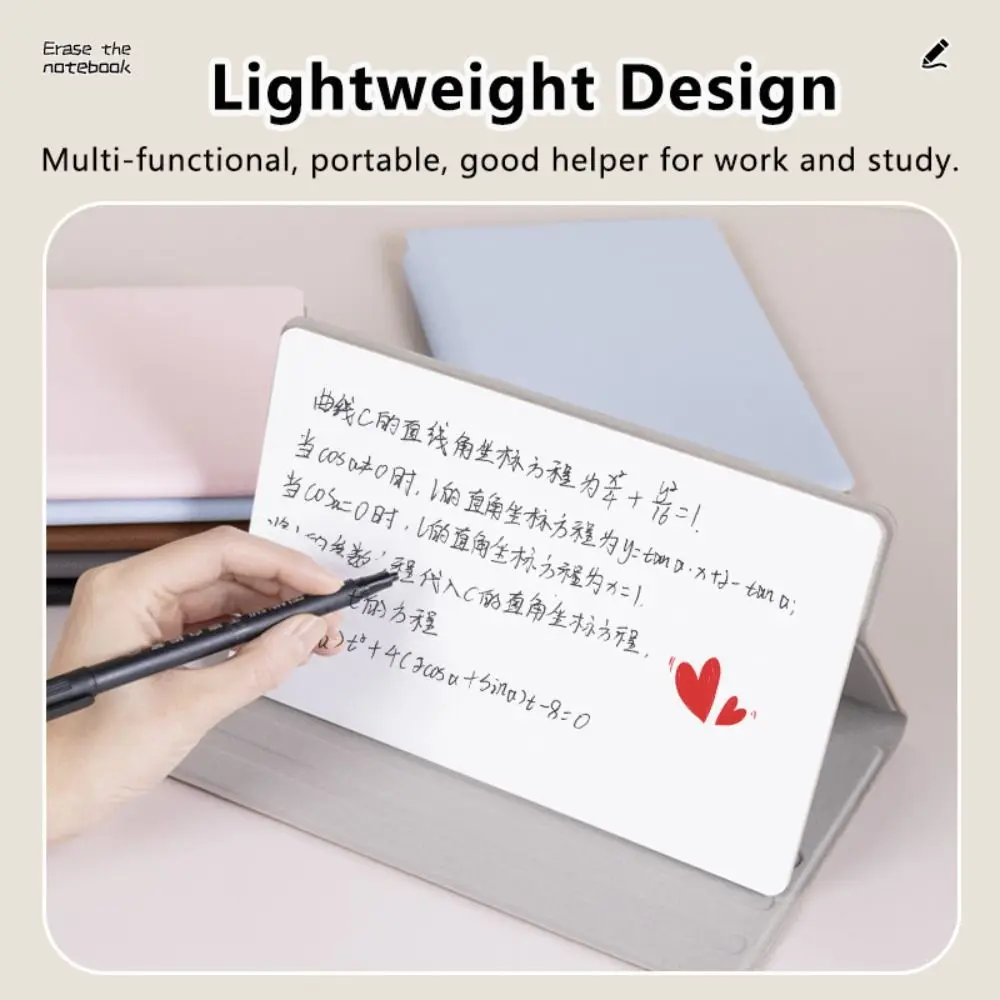 Multi-Purpose PU Leather Whiteboard Reusable Freestanding Whiteboard Notebook Dry Erase Foldable Whiteboard Notepad Students