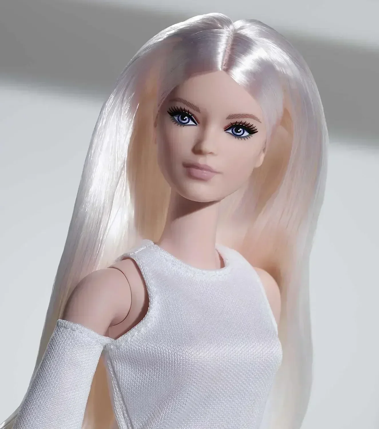 Original Mattel Barbie Signature Dolls Looks Tall Blonde White Dress Platform Boots Bjd Toys for Girls Collection Birthday Gift