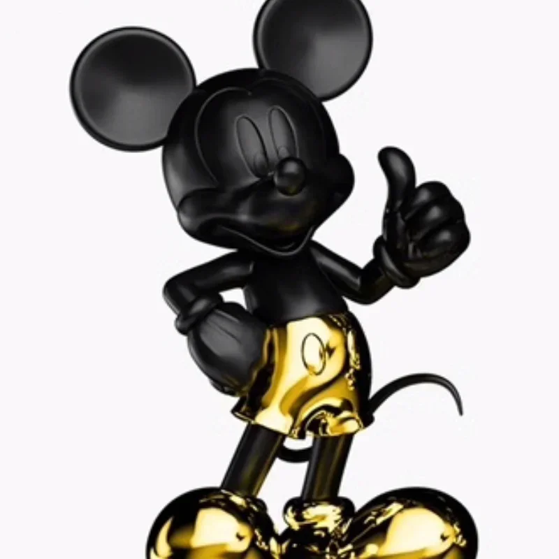 28cm Morstorm Magic Disney Salute Mickey Trendy Toy, Electroplated Transparent Mickey Art Statue, Birthday Home Gift