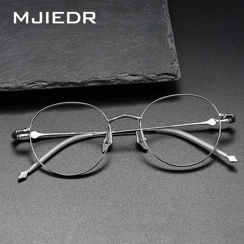 

High Quality Handmade Titanium Eyeglass Frame Men Women Round Men's Glasses Optical Prescription Eyewear