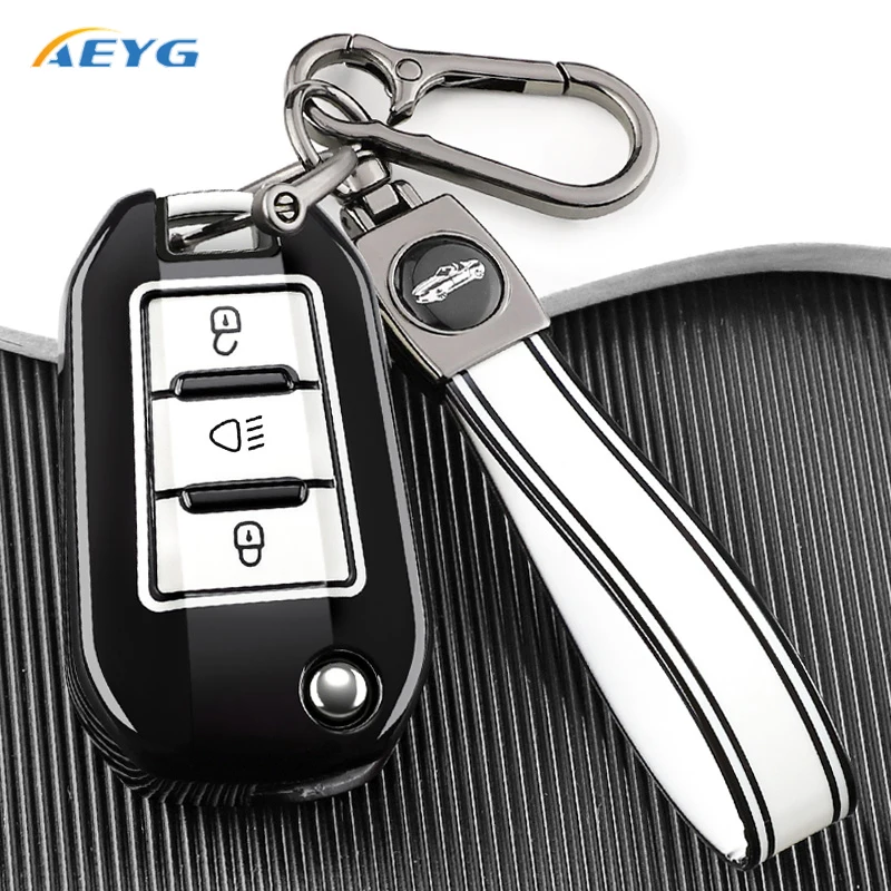 

TPU Key Case Cover Holder Fob Keychain For Peugeot 208 3008 308 508 408 2008 307 4008 For Citroen C4 C3 C6 CACTUS C8 3 Buttons