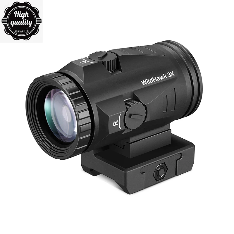 

Rifle Scope WildHwak 3X Red Dot Sight Magnifier Flip-to-Side Mount Auto Brightness