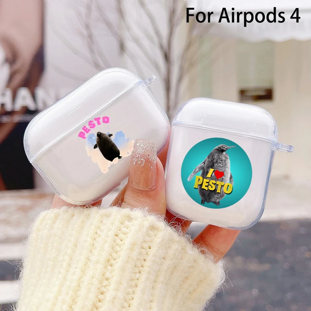 Cute Pesto Penguin Moo Deng Baby Case for Airpod Pro2 1 2 3 4 Pro Wireless Headphone Cover for Air Pods 3rd Gen Box Cartoon