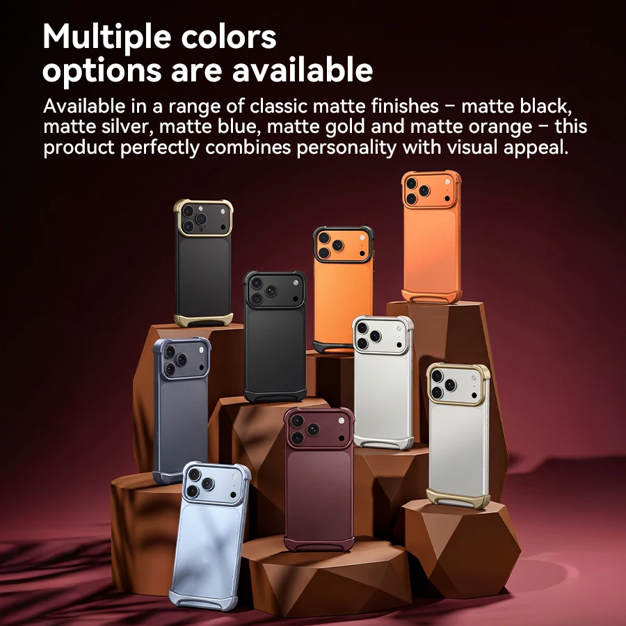 Oryginalne etui z aluminium, gumy SEBS i metalowego bumpera, dwuwarstwowe, w kształcie łuku, dla iPhone 18 17 Pro Max Air, unikalny design, wytrzymała osłona. — zdjęcie produktu 6