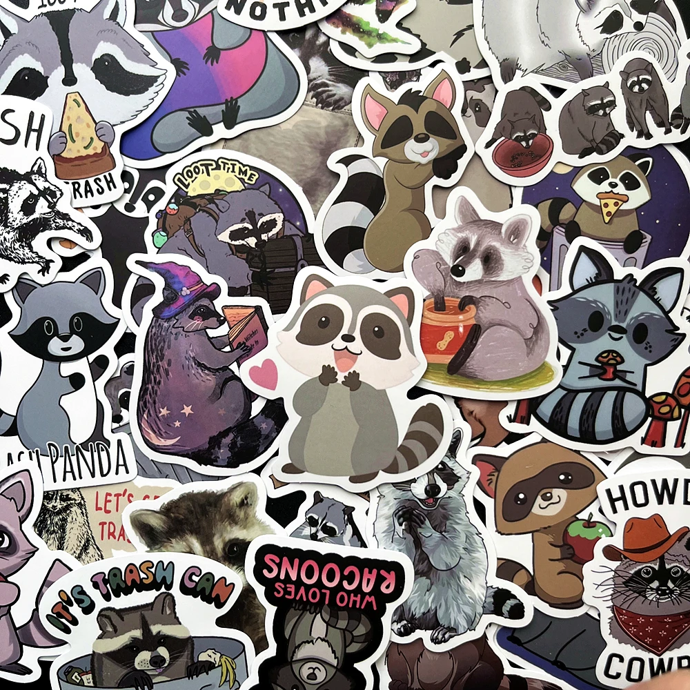 10/50PCS Cartoon Cute Raccoon Trash Panda Graffiti Sticker Suitcase Notebook Refrigerator SkateboardStationeryBoxHelmetWholesale