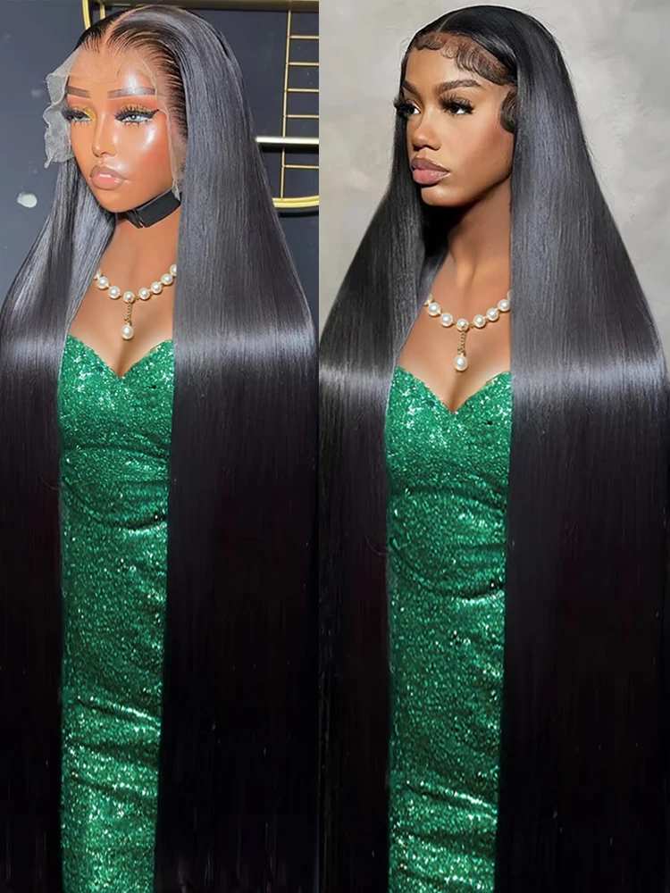 

200 Density Transparent HD Human Hair Wig Bone Straight 13x4 Lace Front 13x6 Brazilian Lace Frontal Wigs For Women 30 40 Inch