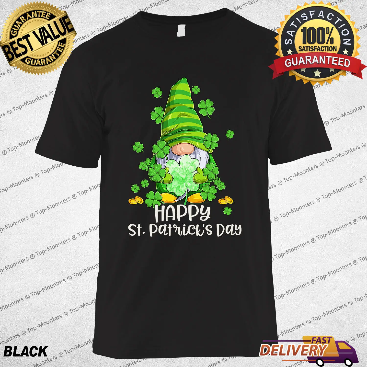 

Happy St Patricks Day Gnome Shamrock Funny Irish Gnome Lover Gift Unisex T-shirt