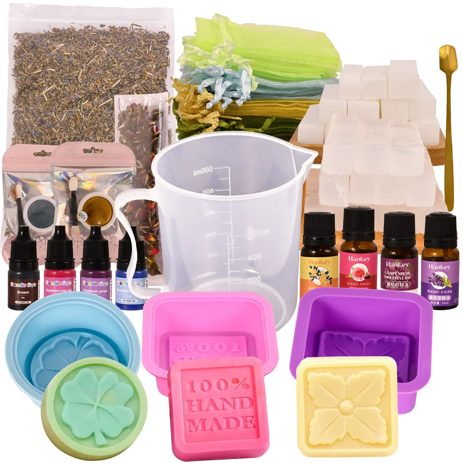 

Большой набор для изготовления мыла PREMIUM Deluxe — универсальные принадлежности для изготовления мыла с мыловой основой, коробкой для резки мыла, силиконовой формой для буханки