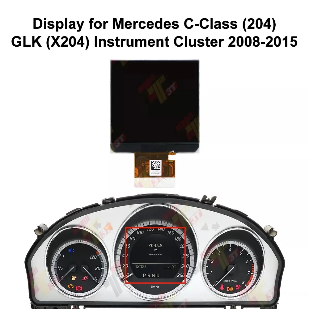 Monochromes LCD-Display für Mercedes-Benz W204 W212 C350 GLK35 Tachometer Instrumentencluster Pixel-Reparatur Ersatz – Detail 3