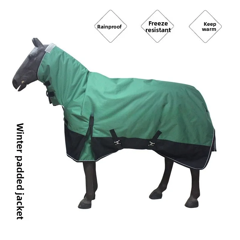 Genuine 1200D Nylon Horse Suit Waterproof, Breathable, Nail-piercing, Anti-biting, Thickened Cotton Neck Horse Suit