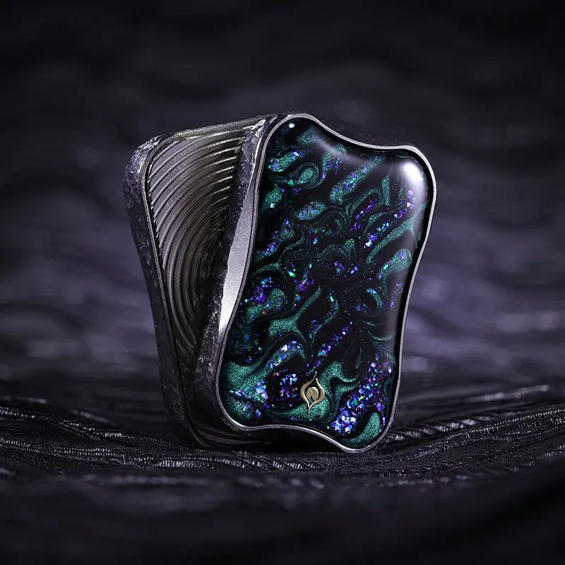 Peacock Fidget slider Aura Sand Floating Metal Stress Relief Toys