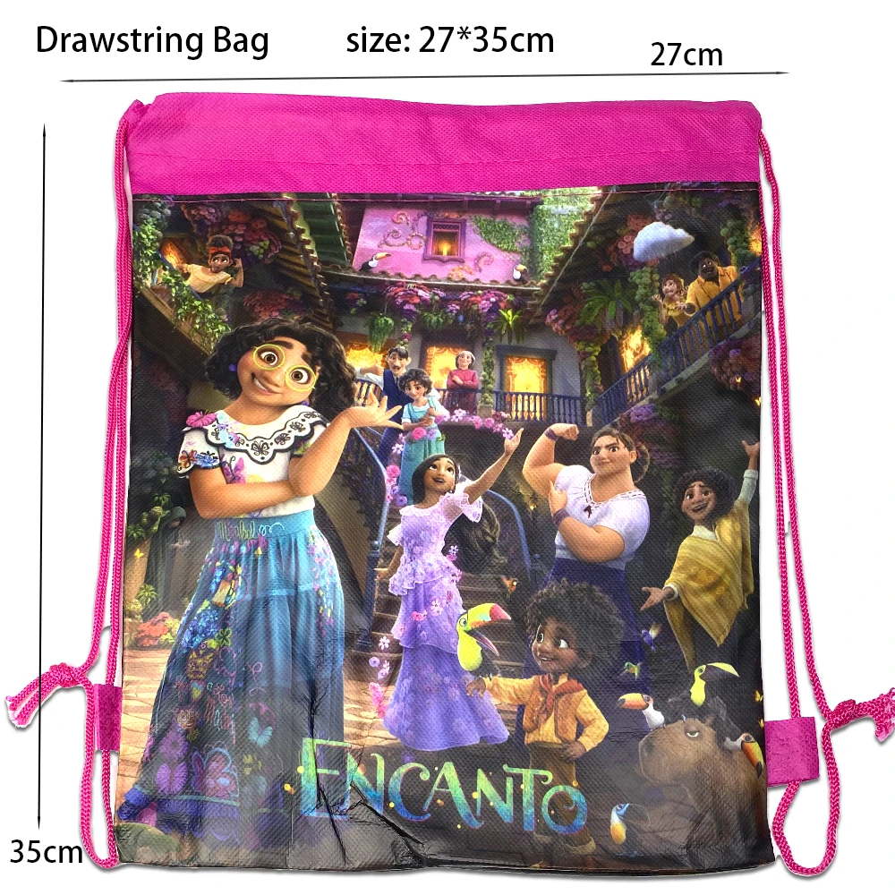 3/6/12pcs/lot Disney Encanto‌ Non-woven Fabrics Mochila Birthday Events Party Baby Shower Decorations Drawstring Gifts Bags