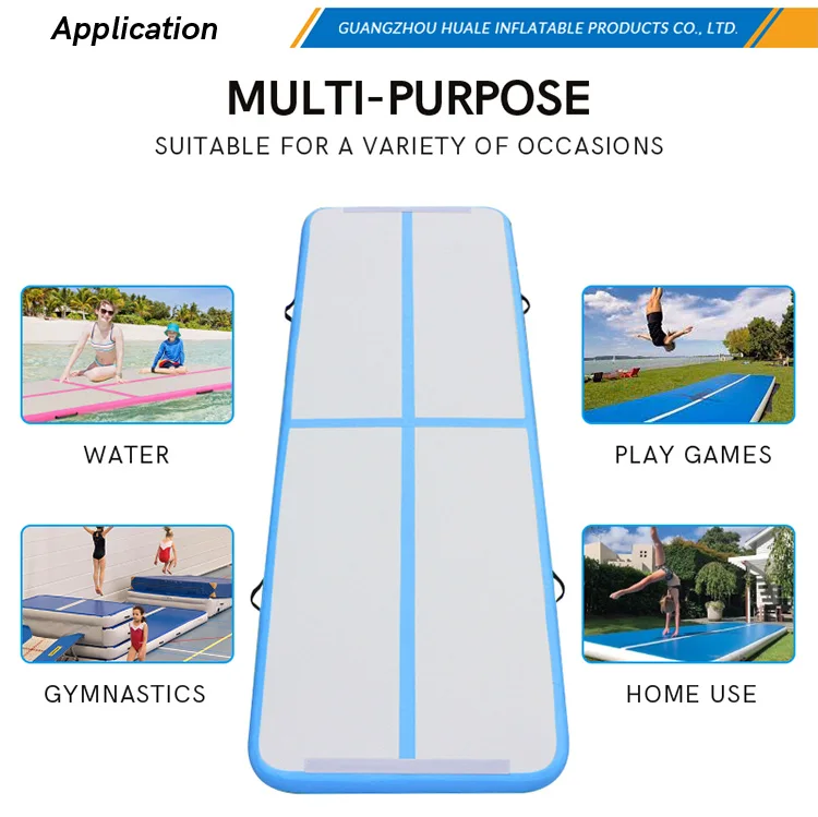 10m×2m×20cm DWF Inflatable Air Track Custom Size Heavy‑Duty Tumbling Mat Factory Wholesale for Gym Use