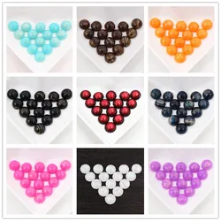 Di nuovo Modo 40pcs 12 millimetri Rosso Colori Alla Moda Spazzolato Stile Piatto Cabochon Resina Della parte posteriore Cameo-V5-05
