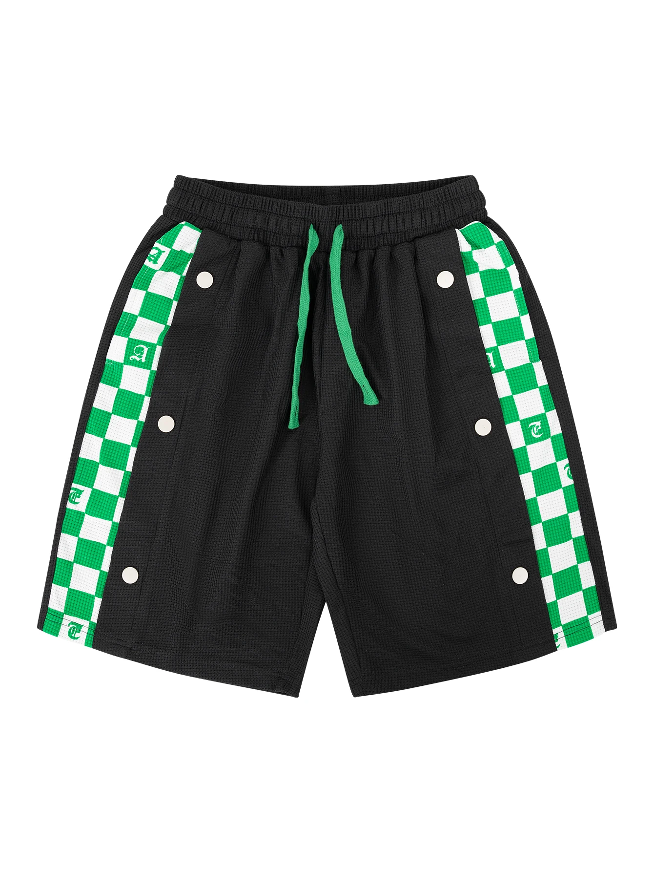 Men's Summer Casual Shorts with Pockets Drawstring Color Block Pattern Patchwork Breathable Beach Pants