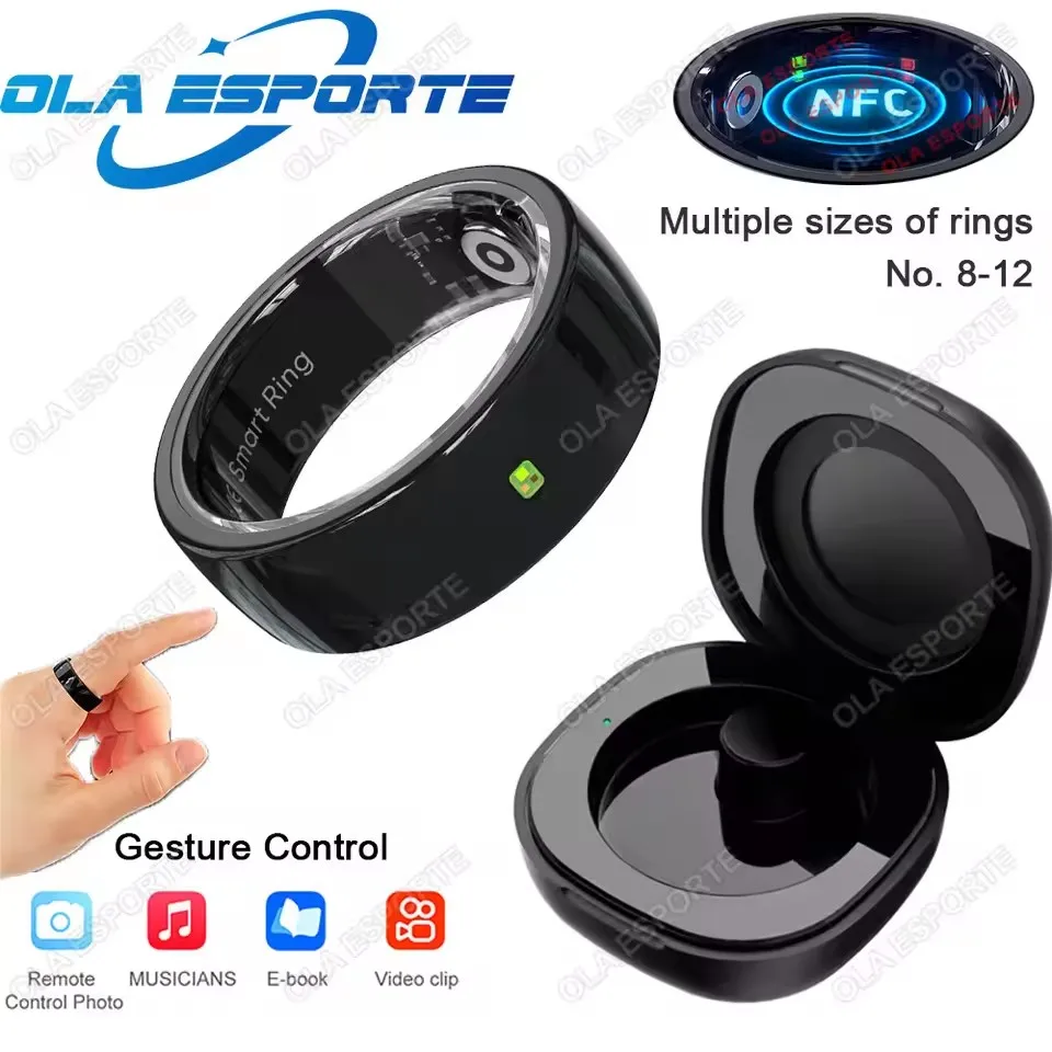 

NFC Smart Ring 2025 Multi-sport 5ATM Waterproof Smartring Bluetooth health Heart Rate Blood Oxygen Sleep Monitor Men Women Ring