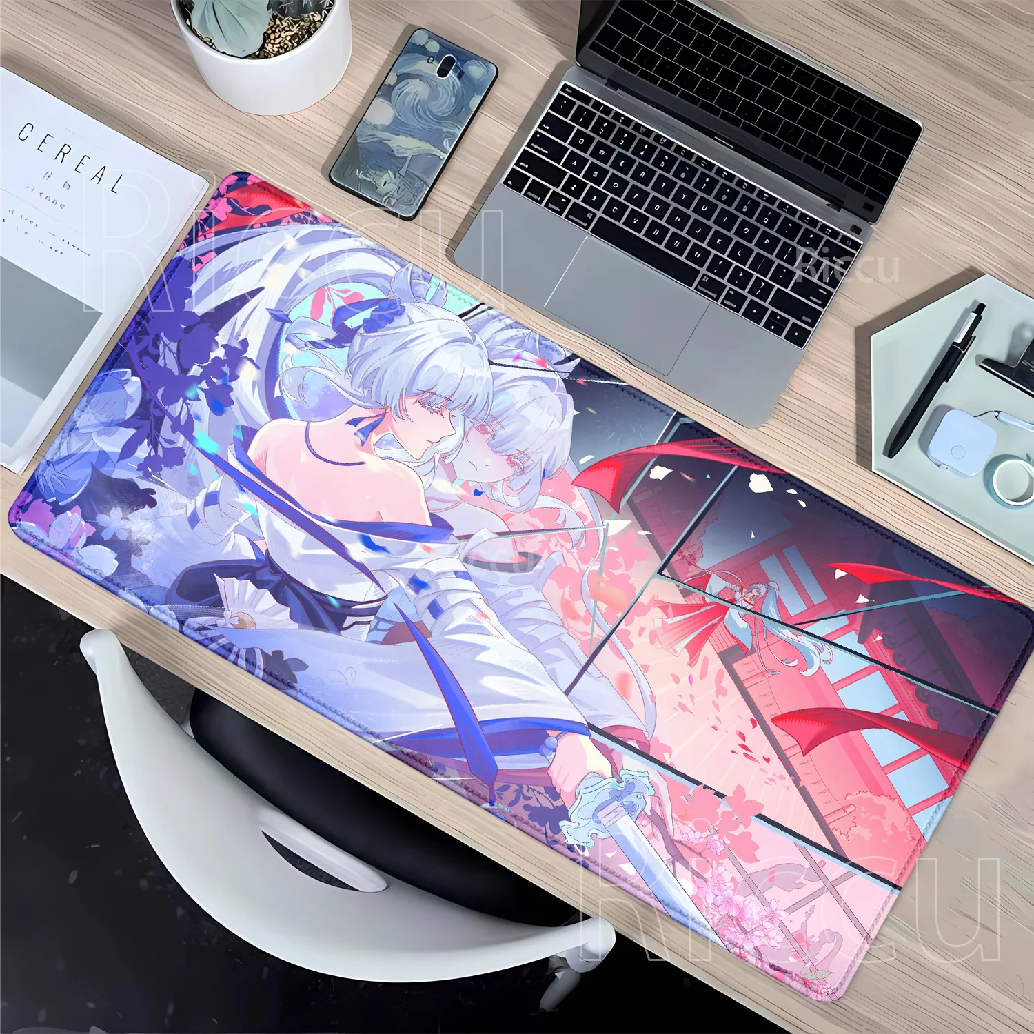 400x900mm Mousepad Gaming Wuthering Waves Anime girl Hiyuki Computer offices keyboard Mouse Pad Rubber HD Printing XXL Desk Mat