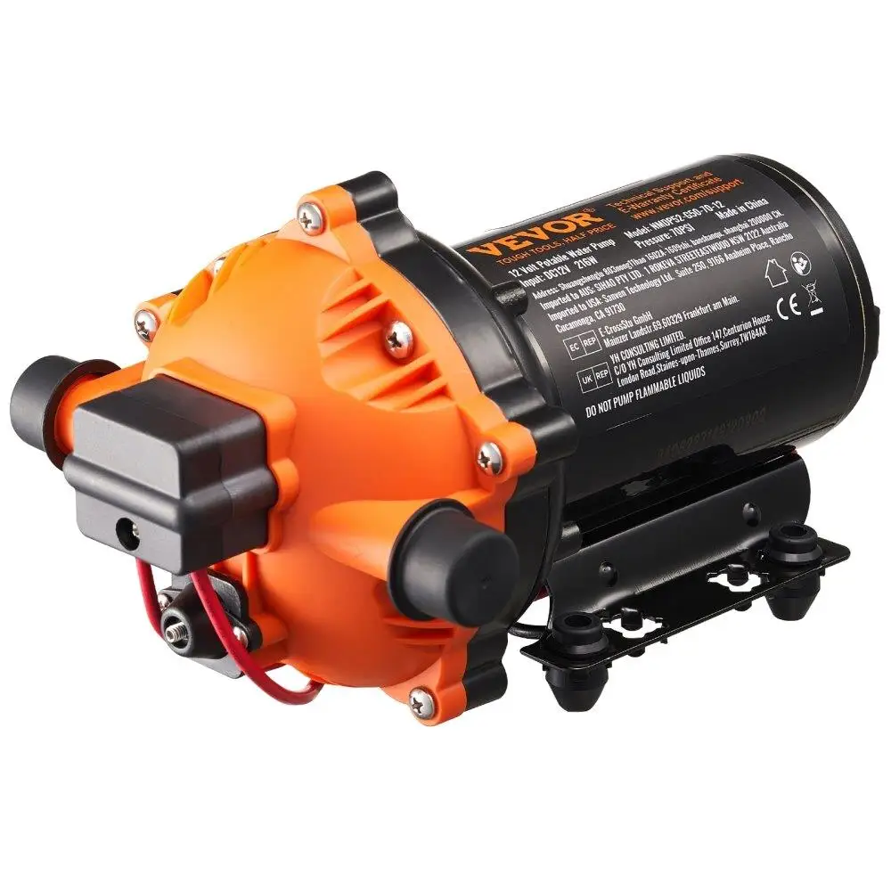 

12V Diaphragm Pump 5GPM 18.93 L/min 5-Chamber Water Pump Pressure Switch