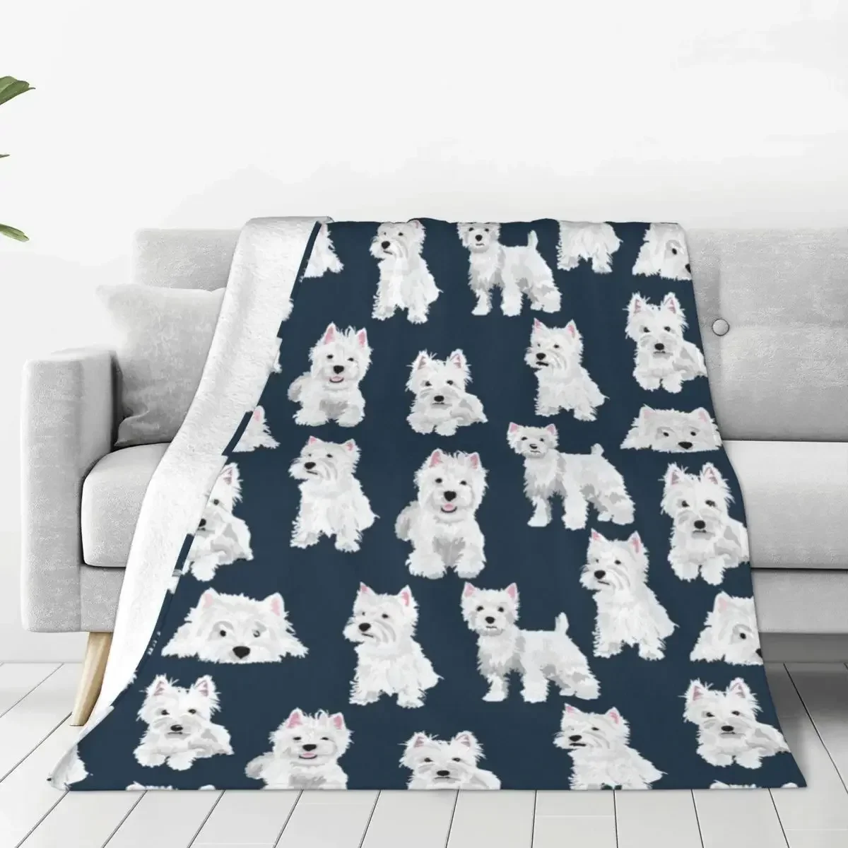 

Westie Baby Blanket White Cute Animal Soft Warm Babes Baby Blanket for Living Room Travel Print Bed Spread Sofa Bed Cover