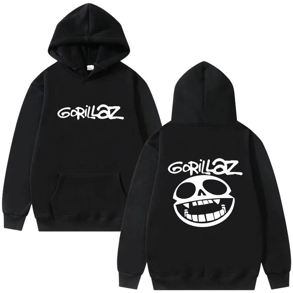 Best Famous Rock Band Gorillaz Graphic Male Hoodie Vintage Casual Pullover Hoodie Men Women Hip Hop Fashion Oversized Streetwear