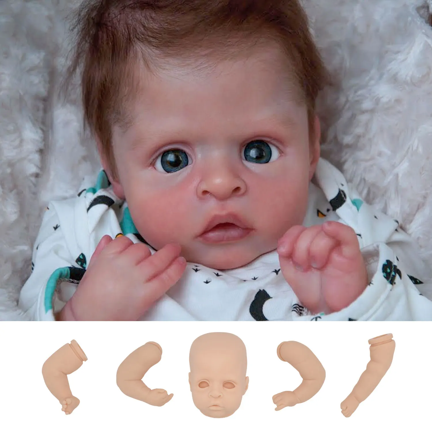 Witdiy Colin 47 cm/18.5 inch new vinyl blank reborn doll baby unpainted kit/Give 2 gifts