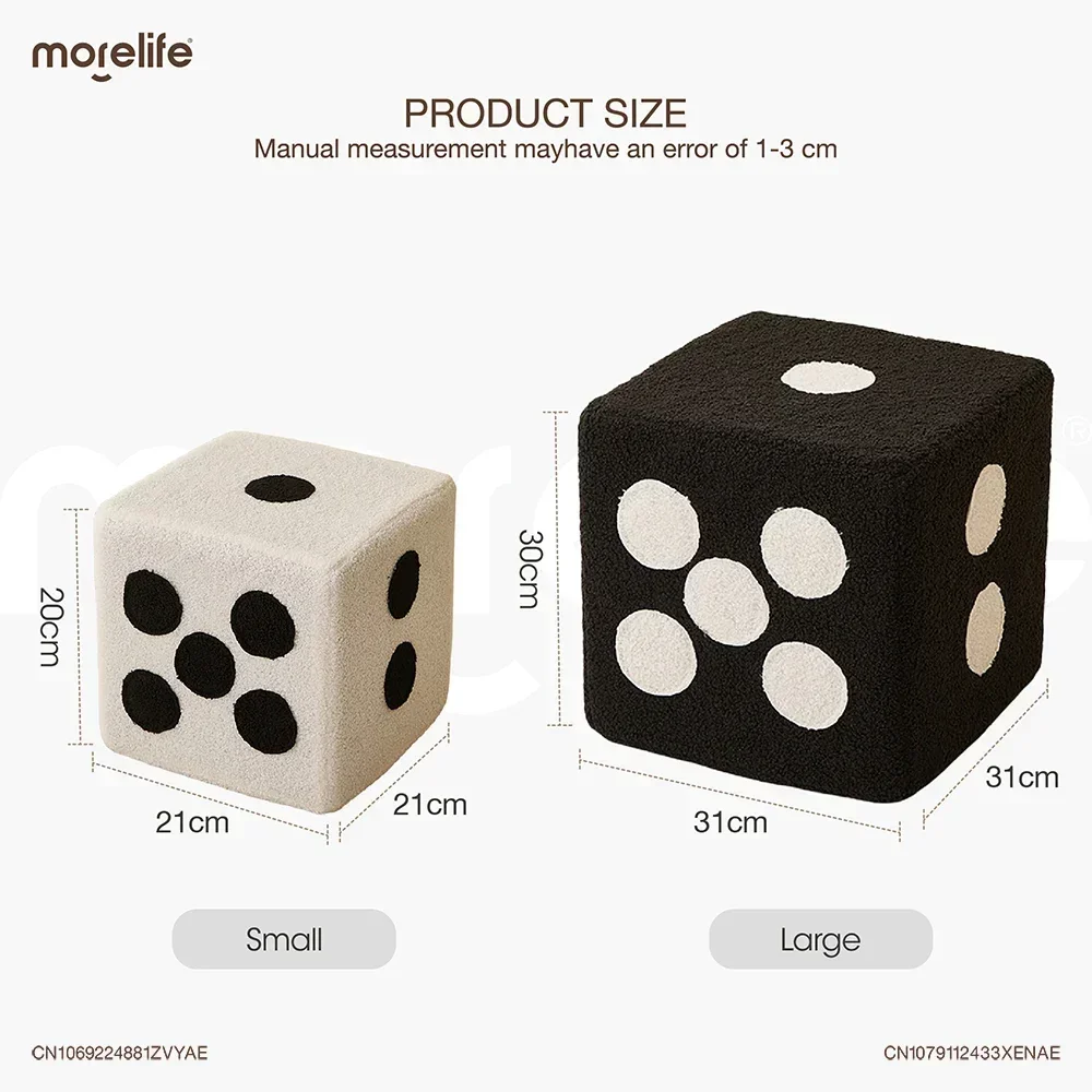 Creative Decoration Dice Cube Shoe Changing Stool Footstool Ottoman Living Room Lamb Fur Fun Stool Foot Pedals Home Furniture