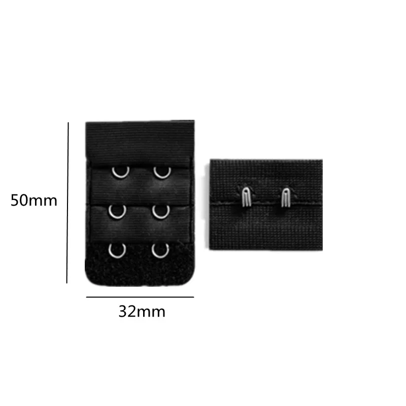 10pcs/lot Ladies Useful Bra black white Extenders Strap Extension 2 Hooks 2 Rows Adjustable Belt Buckle button accessories DIY