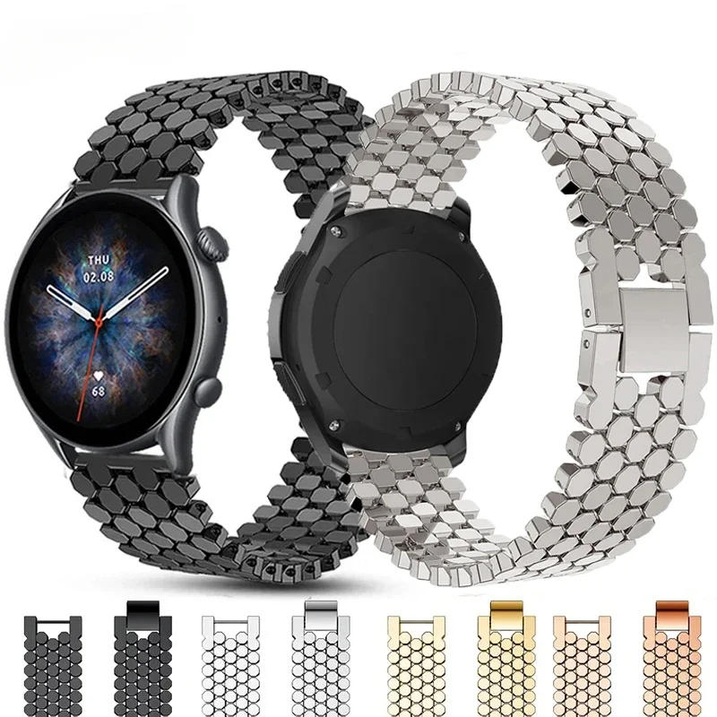 

Pop Stainless Steel Strap For Amazfit GTR 4 Metal Band For Huami Ultimate GTR 3/GTR3 Pro Replacement Bracelet Bands 22mm Watchba