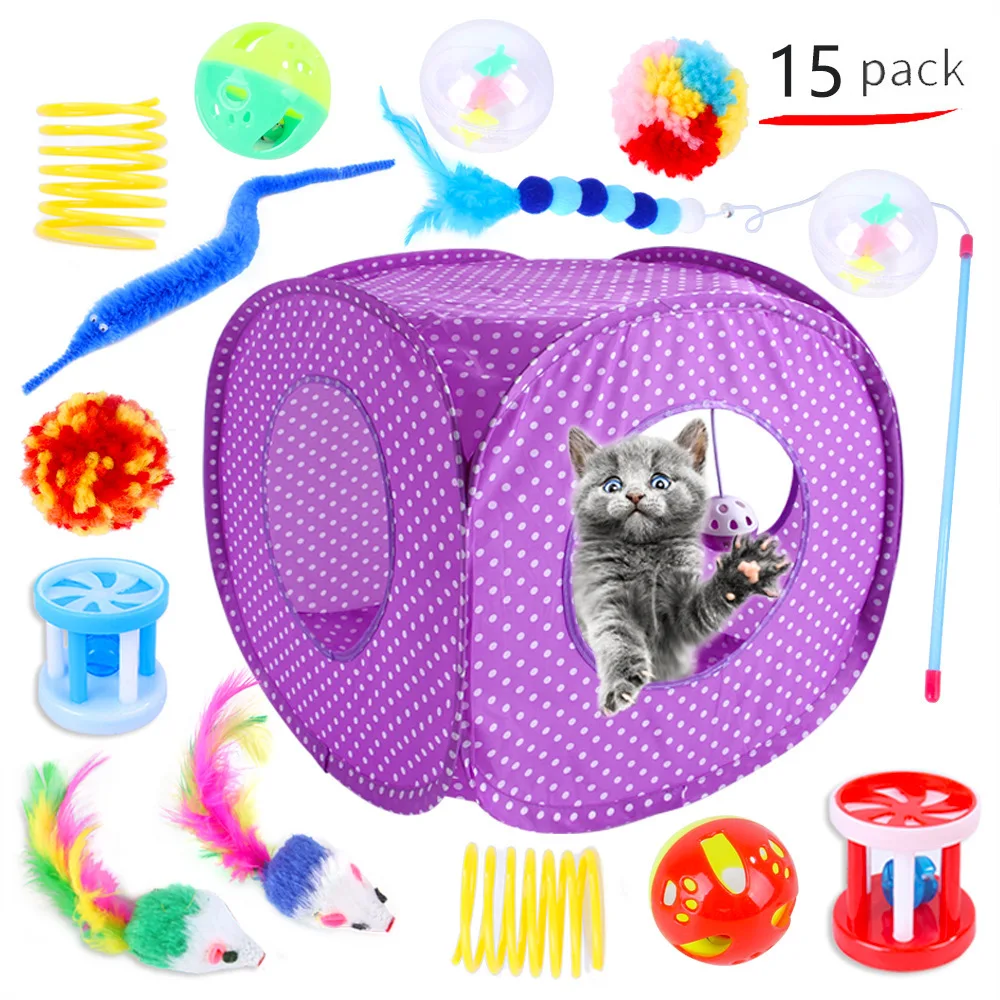Katze Spielzeug Maus Form Bälle Faltbare Katze Kätzchen Spielen Tunnel Chat Lustige Katze Zelt Maus Liefert Simulation Fisch Katze Zubehör – Detail 4