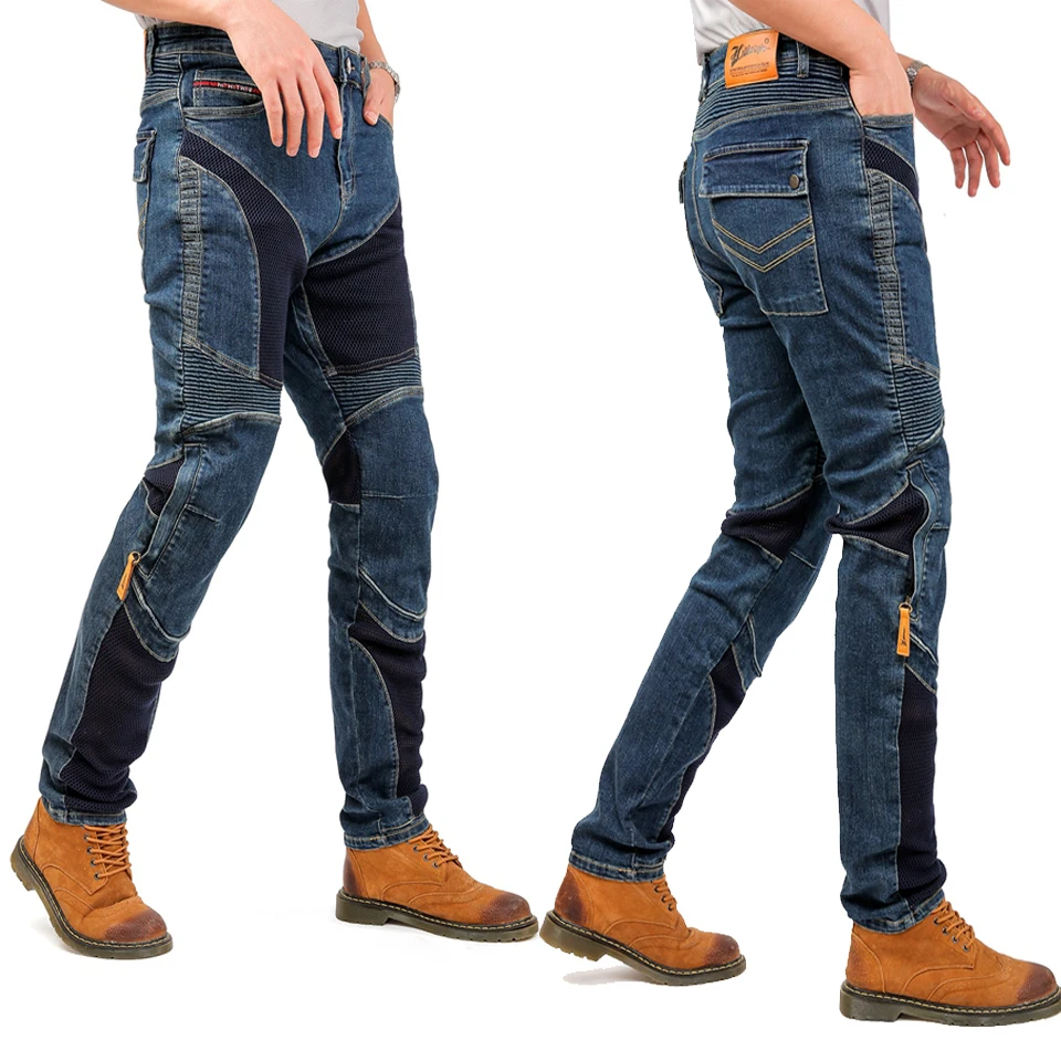 Moto Con ventilazione Kevlar Fori Protezione Jeans Motocross Uomo Pantaloni da moto Quattro stagioni Traspirante TZ-032