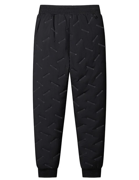 New Men's Autumn Winter Waterproof Sherpa Fleece Lined Loose Thick Warm Straight Plus Size Big Tall Cotton Padded Sport Trousers