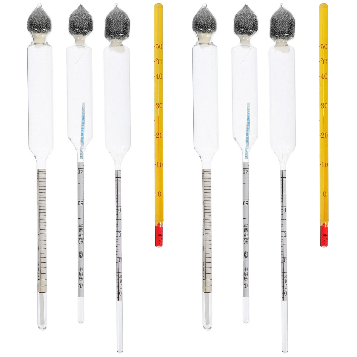 

2 Sets Hydrometer Alcohol Content Tester for Testing Tools Glass Measuring