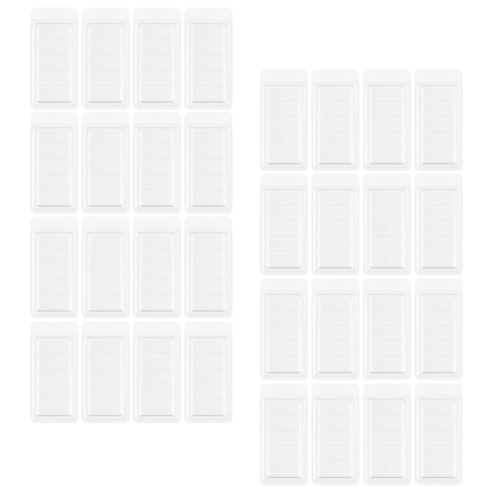 

100 Pcs Wax Melting Mold Clear Containers Plastic Clamshells Multi Grid Empty Molds DIY Making Wax Packaging Transparent