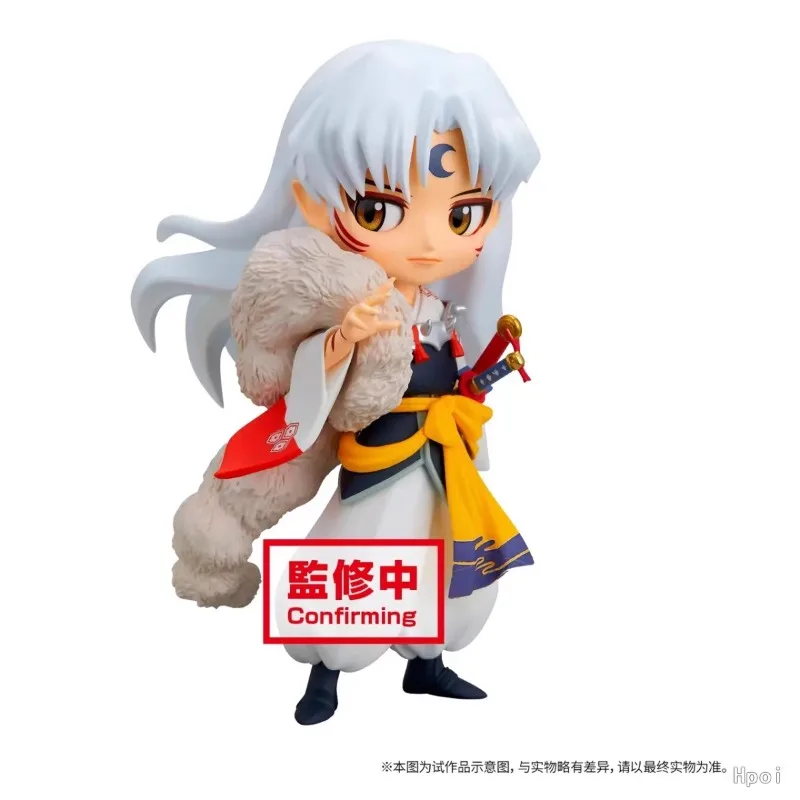 BANDAI Original QPosket Inuyasha Anime Figure Sesshoumaru Boxless Action Figure Toys for Boys Girls Kids Children Birthday Gifts