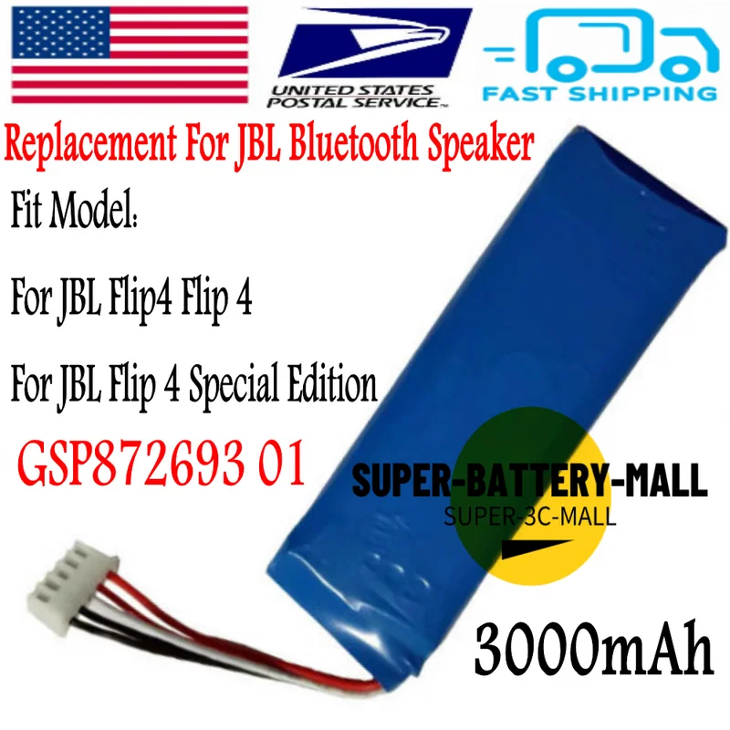 Batteria Di Riparazione Per Jbl Flip 4 Flip 4 Special Edition Sostituisci Jbl Gsp 872693 01-image