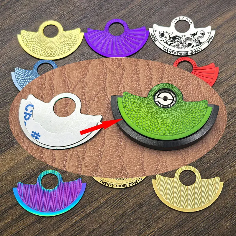 Colored Metal Patch NH35 NH36 Automatic Rotor Metal Patch Fit NH35 NH34 NH36 NH38 NH39 4R 6R 7S26 Movement SKX007 Watch Mod Part