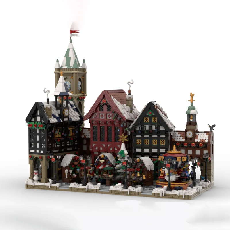 

8801-piece MOC Christmas Architecture Series German Old Town Model DIY Building Block Toy - Children's Birthday Gift