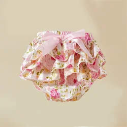 Toddler Ruffle Print Panties Girl's Underwear Babys Briefs Cotton Fabric Bow Diaper Baby Short