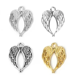 50 PCs Fashion Zinc Based Alloy Wing Charms For Jewelry Making Silver Color Gold Color Angle Wing Necklace Earrings DIY Findings