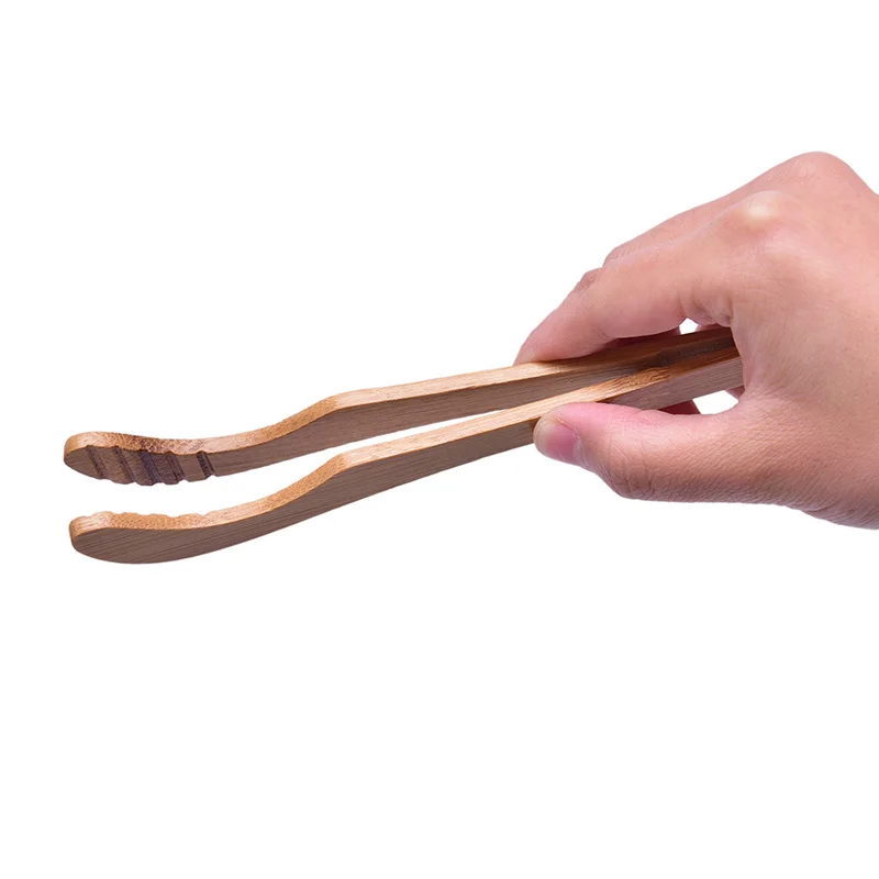 1pc Tea Bamboo Utensil Tongs Wooden Clip Food Toast Tweezer Toast Tea Tweezer