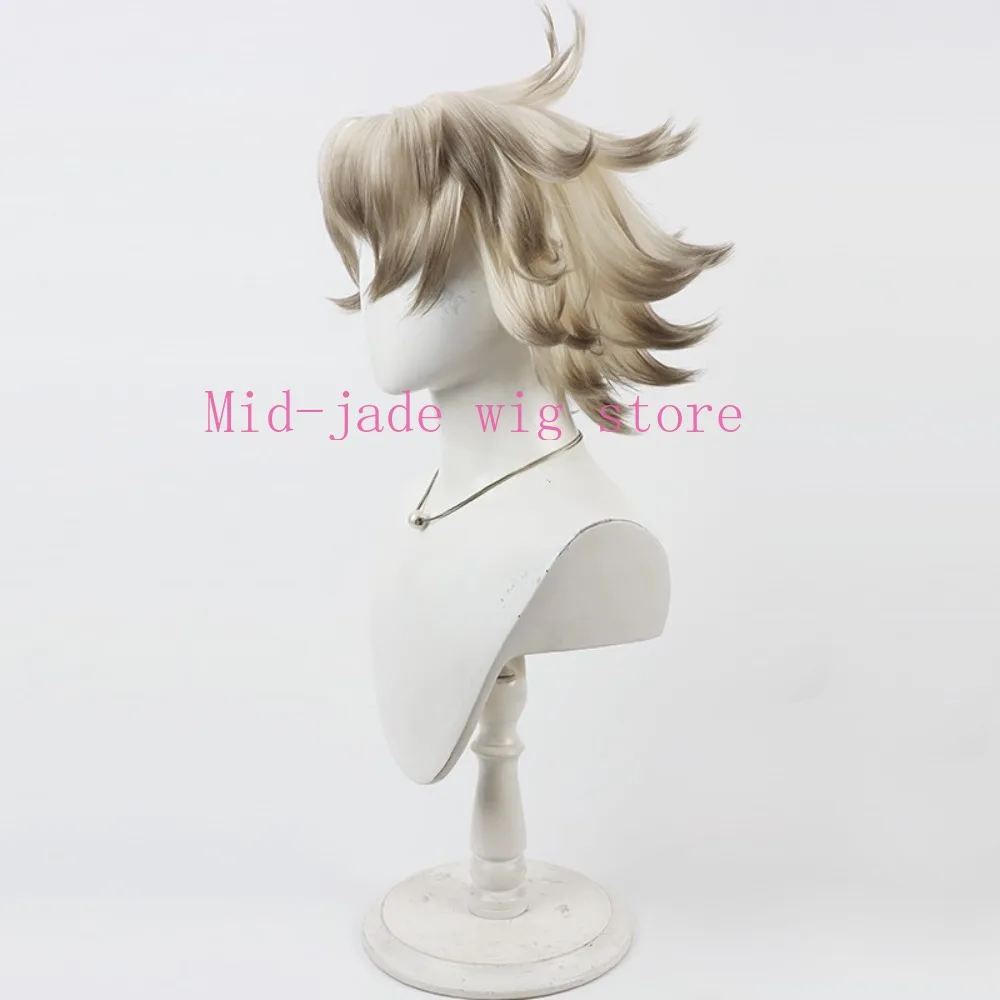 Ludo Cosplay Wig Deep Brown Hair White Highlight Spiky Texture Synthetic Fiber Hairpiece for Anime Expo Halloween Night Festival view 4