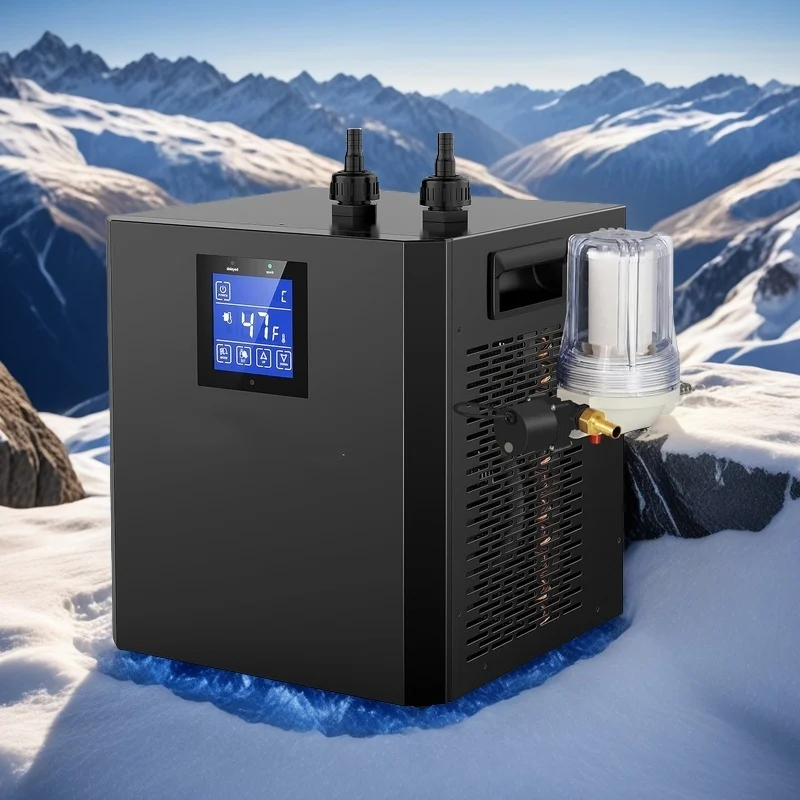 Mini 0.3H·P Cold Plunge Chiller Tub Ice Bath Machine Water Chiller Water Cooled with Filter Ice Bath Chiller Set for Bathtub