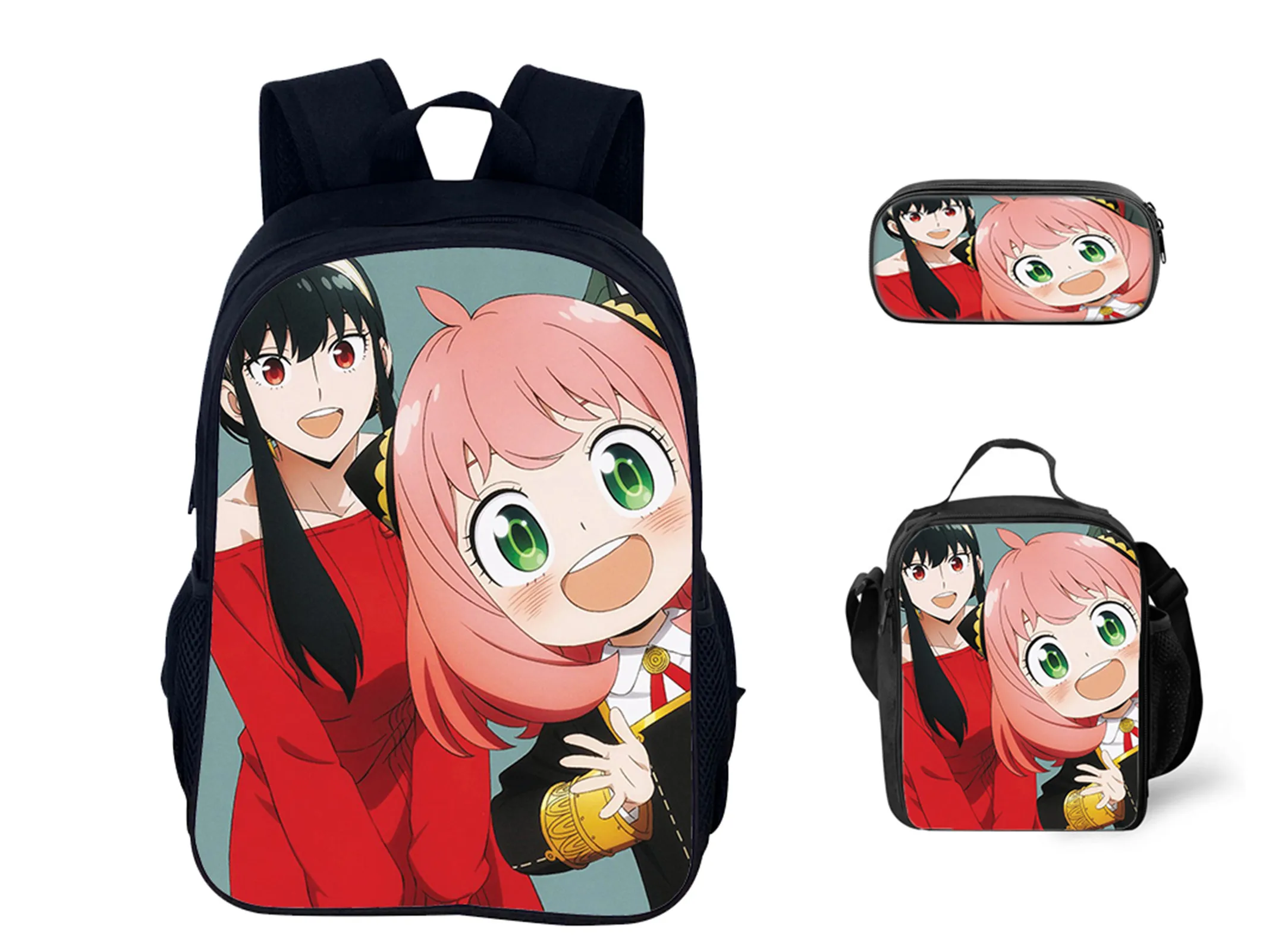 

SPY×FAMILY Trendy Rucksack with Insulated Lunch Bag,Pencil Box Set,Child Lightweight Bookbag Daily Use Knapsack